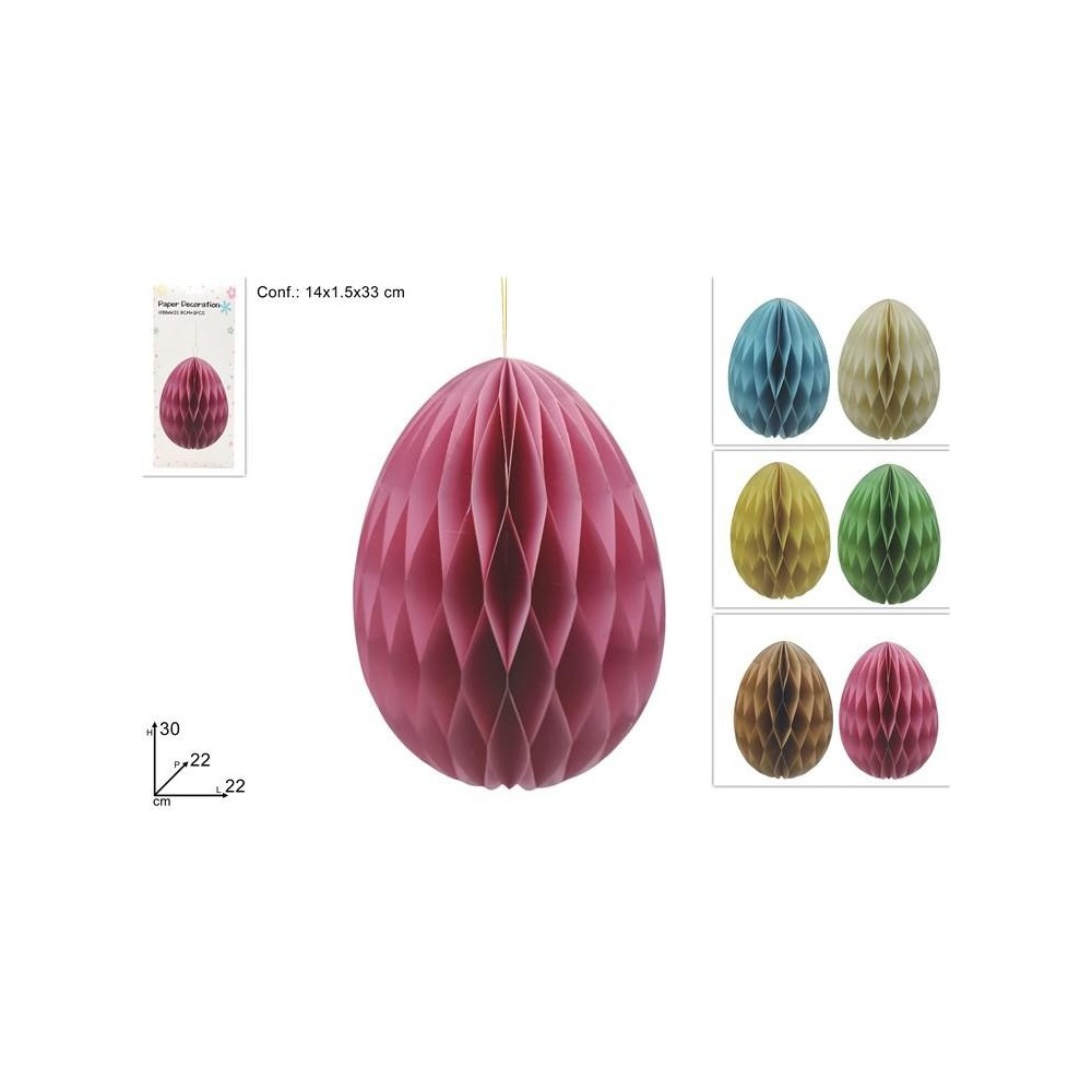 FESTONE UOVA IN CARTA 30 CM 6 COL.